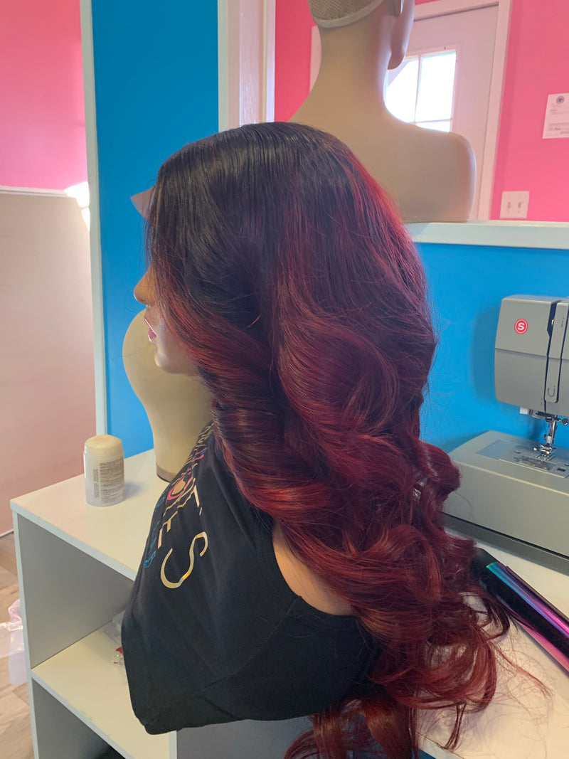 Nina with a dash of red